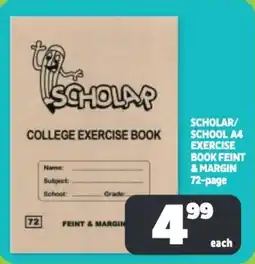 Usave Scholar/ school A4 exercise book feint & margin offer