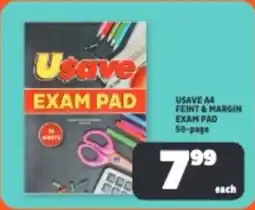 Usave Usave A4 feint & margin exam pad offer