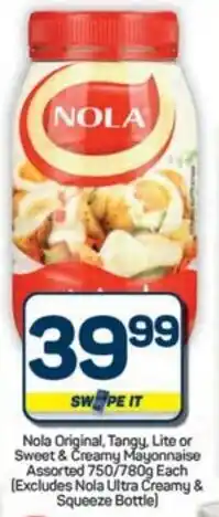 Pick n Pay Nola Original, Tangy, Lite or Sweet & Creamy Mayonnaise Assorted offer