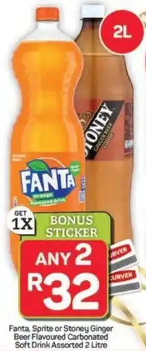 Pick n Pay Fanta, Sprite or Stoney Ginger Beer Flavoured Carbonated Soft Drink Assorted offer