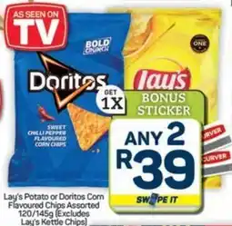 Pick n Pay Lay's Potato or Doritos Corn Flavoured Chips Assorted offer