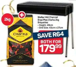 Pick n Pay Stellar Midi Charcoal Braai Plus Charka Briquettes offer