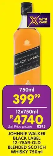 Shoprite Liquor Johnnie walker black label 12-year-old blended scotch whisky offer