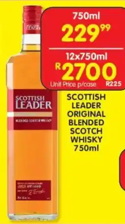 Shoprite Liquor Scottish leader original blended scotch whisky offer