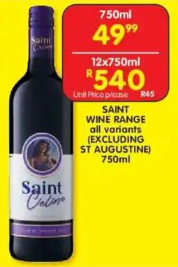 Shoprite Liquor Saint wine range offer
