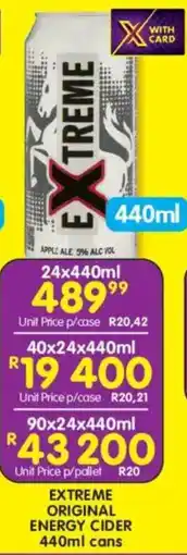 Shoprite Liquor Extreme original energy cider cans offer