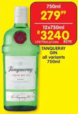 Shoprite Liquor Tanqueray gin offer