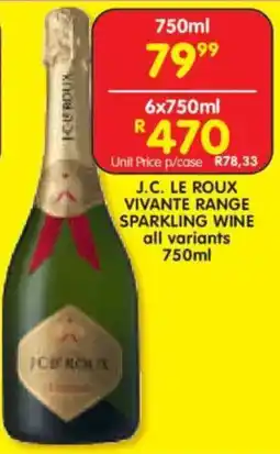 Shoprite Liquor J.c. le roux vivante range sparkling wine offer
