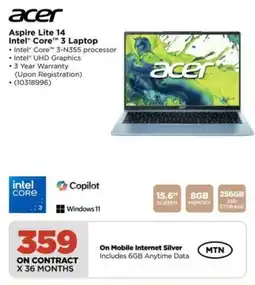 HiFi Corp Acer Aspire Lite 14 Intel Core 3 Laptop offer