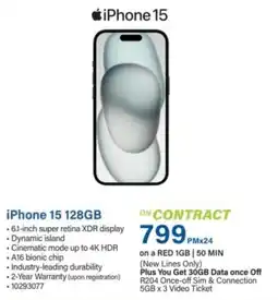 Incredible Connection iPhone 15 128GB offer