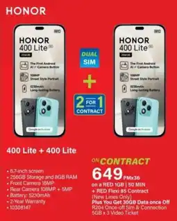 Incredible Connection Honor 400 Lite + 400 Lite offer