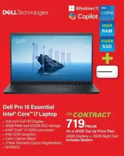 Incredible Connection Dell Pro 15 Essential Intel Core i7 Laptop offer