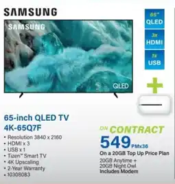 Incredible Connection Samsung 65-inch QLED TV 4K-65Q7F offer