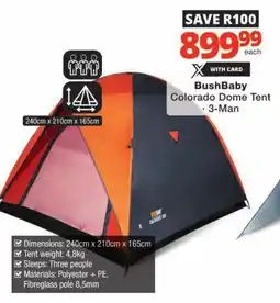Checkers BushBaby Colorado Dome Tent offer