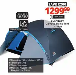 Checkers BushBaby Calypso Dome Tent offer