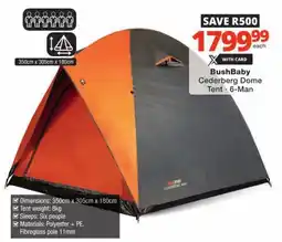 Checkers BushBaby Cederberg Dome Tent offer