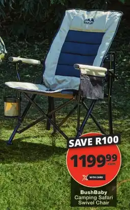 Checkers BushBaby Camping Safari Swivel Chair offer