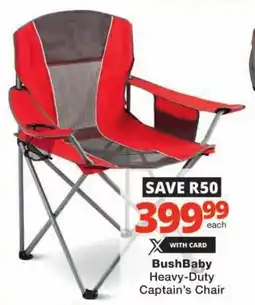 Checkers BushBaby Heavy-Duty Captain's Chair offer