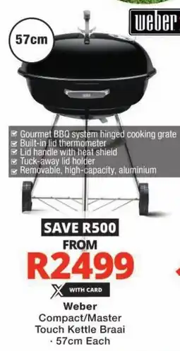 Checkers Weber Compact/ Master Touch Kettle Braai offer