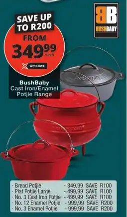 Checkers BushBaby Cast Iron/ Enamel Potjie Range offer