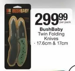 Checkers BushBaby Twin Folding Knives offer