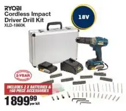 Musica Ryobi Cordless Impact Driver Drill Kit offer