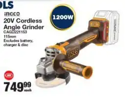 Musica Ingco 20V Cordless Angle Grinder offer
