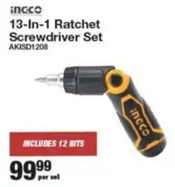 Musica Ingco 13-In-1 Ratchet Screwdriver Set offer