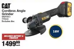 Musica CAT Cordless Angle Grinder offer