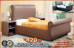 Lewis Donna mk2 sleigh bed with pedestals offer