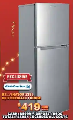 Lewis Kelvinator d/d metallic fridge offer