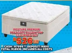 Lewis Sealy posture premier prescott pillow top 152cm bed set offer