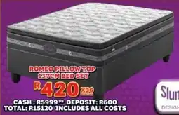 Lewis Slumberland romeo pillow top 137cm bed set offer