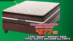 Lewis Restonic bellagio pillow top 152cm bed set offer