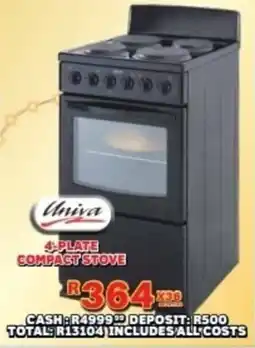 Lewis Univa 4 plate compact stove offer