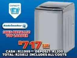 Lewis Kelvinator metallic top loader offer