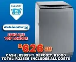 Lewis Kelvinator s/s top loader offer