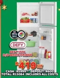 Lewis Defy double door white fridge offer