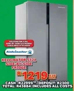 Lewis Kelvinator side-by-side fridge offer