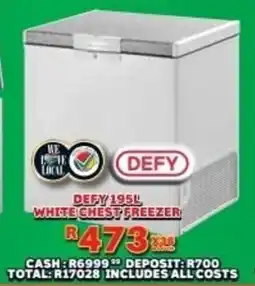 Lewis Defy white chest freezer offer