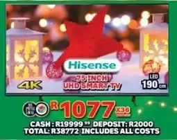 Lewis Hisense 75 inch UHD Smart TV offer