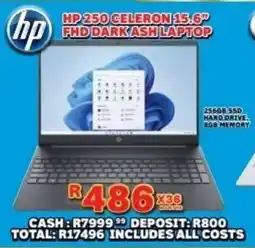 Lewis Hp 250 celeron 15.6" fhd dark ash laptop offer