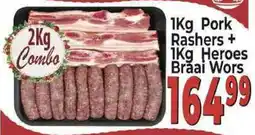 Supa Store Pork Rashers + Heroes Braai Wors offer