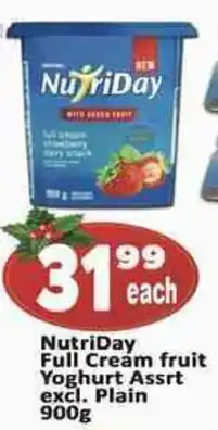 Supa Store NutriDay Full Cream fruit Yoghurt Assrt offer