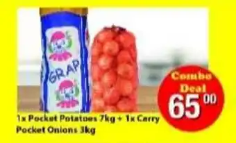 Check Save Pocket Potatoes 7kg +1xCarry Pocket Onions 3kg offer