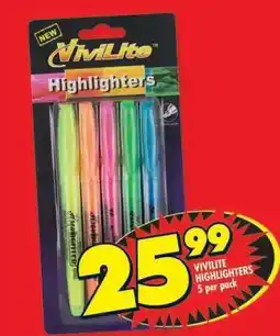 Shoprite Vivilite Highlighters 5 per pack offer