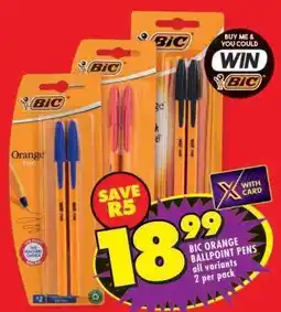 Shoprite BIC ORANGE BALLPOINT PENS offer