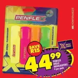 Shoprite PENFLEX HIGLO HIGHLIGHTERS 4 per pack offer
