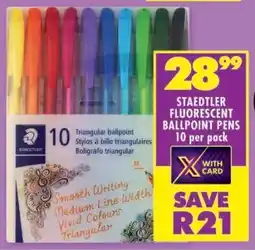 Shoprite STAEDTLER FLUORESCENT BALLPOINT PENS 10 per pack offer