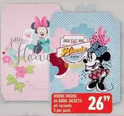Shoprite MINNIE MOUSE A4 BOOK JACKETS offer